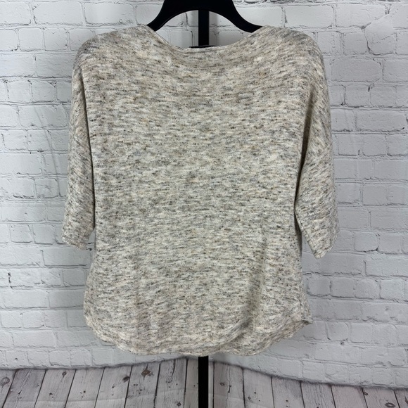 ZARA Knit 3/4 Sleeve Asymmetric Earth Tone Color Sweater Size Medium - Picture 2 of 4